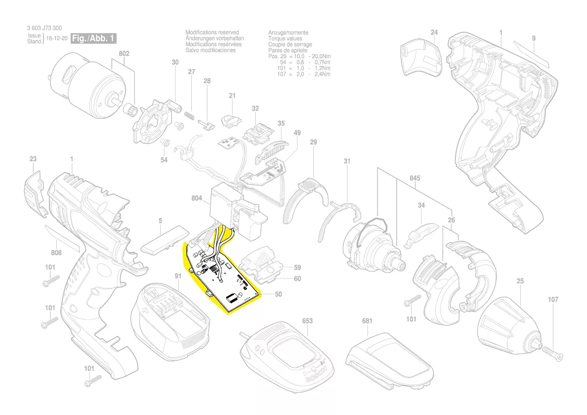 Platine PSR 18 LI-2 type 3 603 J73 300
